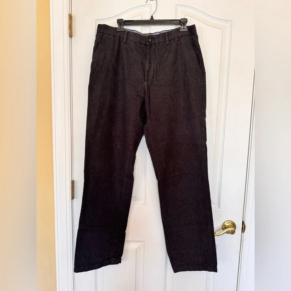 Banana Republic Men's Kentfield Black Dress Pants 100% Cotton Sz W36 L34